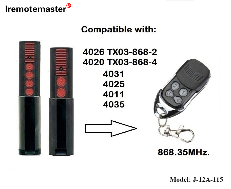 Rau 4020 4026 TX03-868-4 Chaw taws teeb tswj 868mhz TX03-8-4 Rolling Code