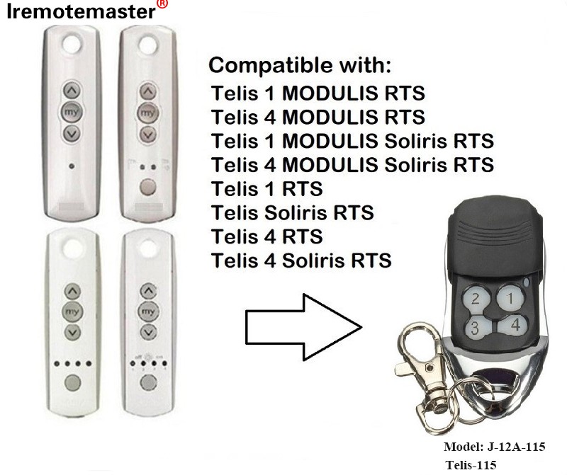 Rau Telis 1 RTS Telis Soliris RTS 4 RTS Chaw nres tsheb qhov rooj chaw taws teeb tswj 433.42MHz